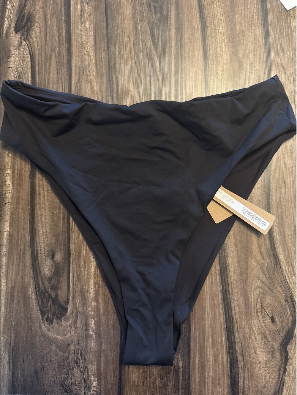 SKIMS Mid Waist Bikini Bottom Onyx Black Women's Size L NWT